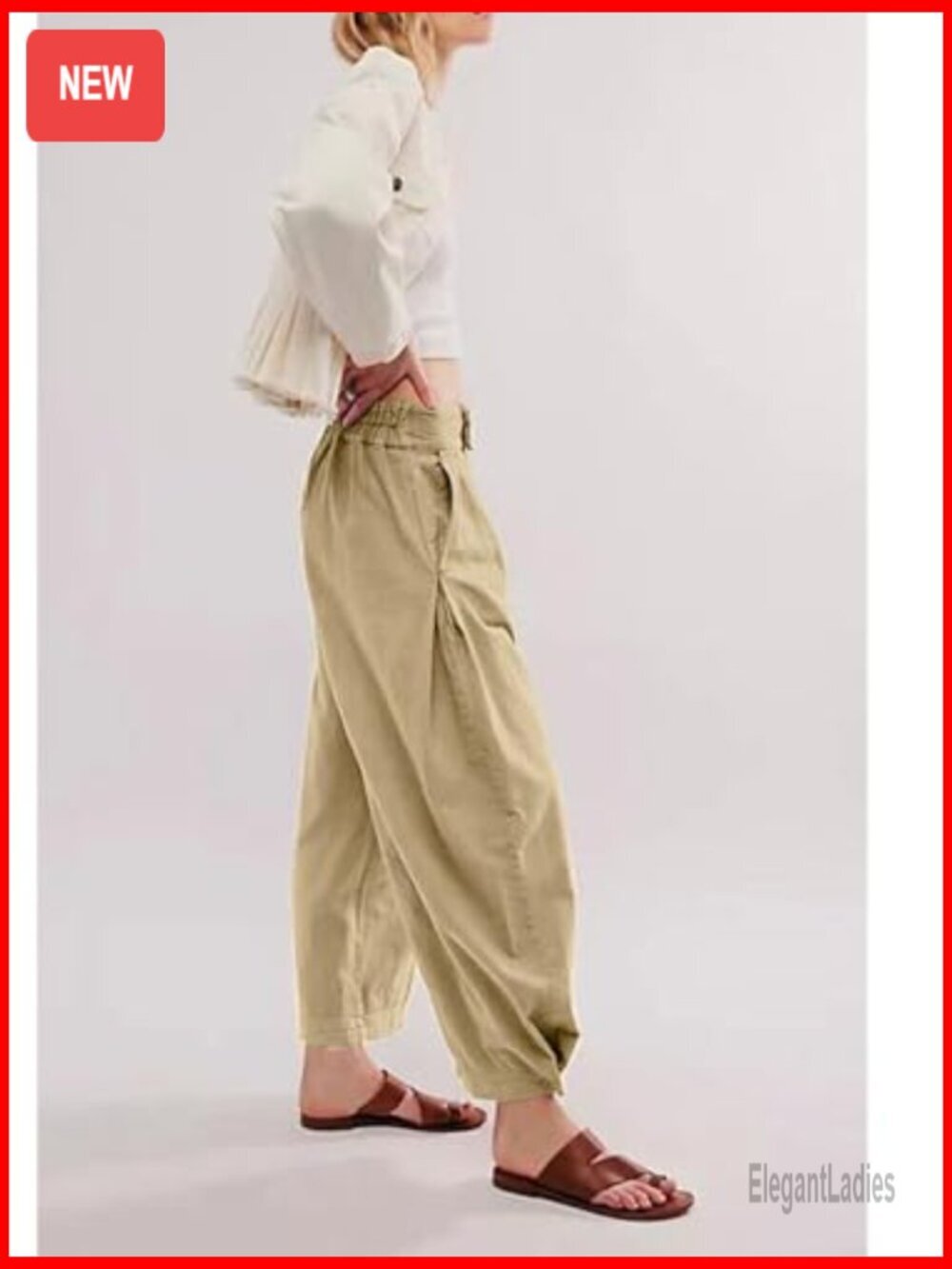 Women's Baggy Barrel Pant Wide Leg Harem Jeans Mid Rise Ankle Denim - Picture 3 of 6